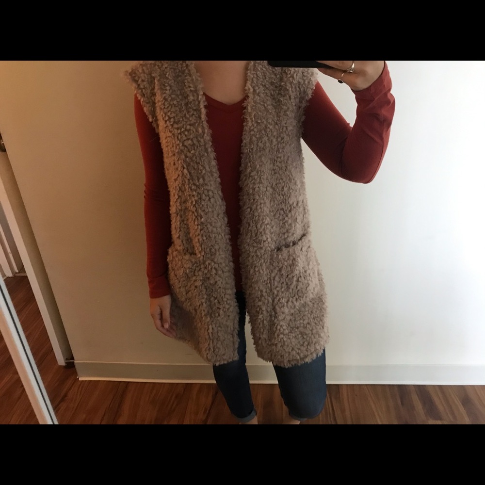 Thin furry vest!